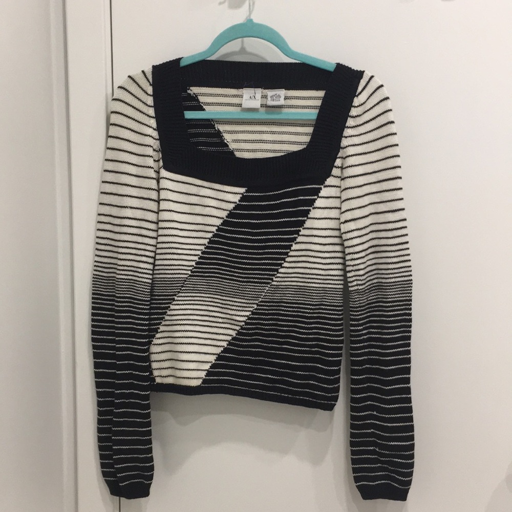 Vintage Armani Exchange Geometric Lines Sweater